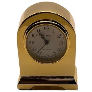 Quartex Gold Mini Tabletop Clock